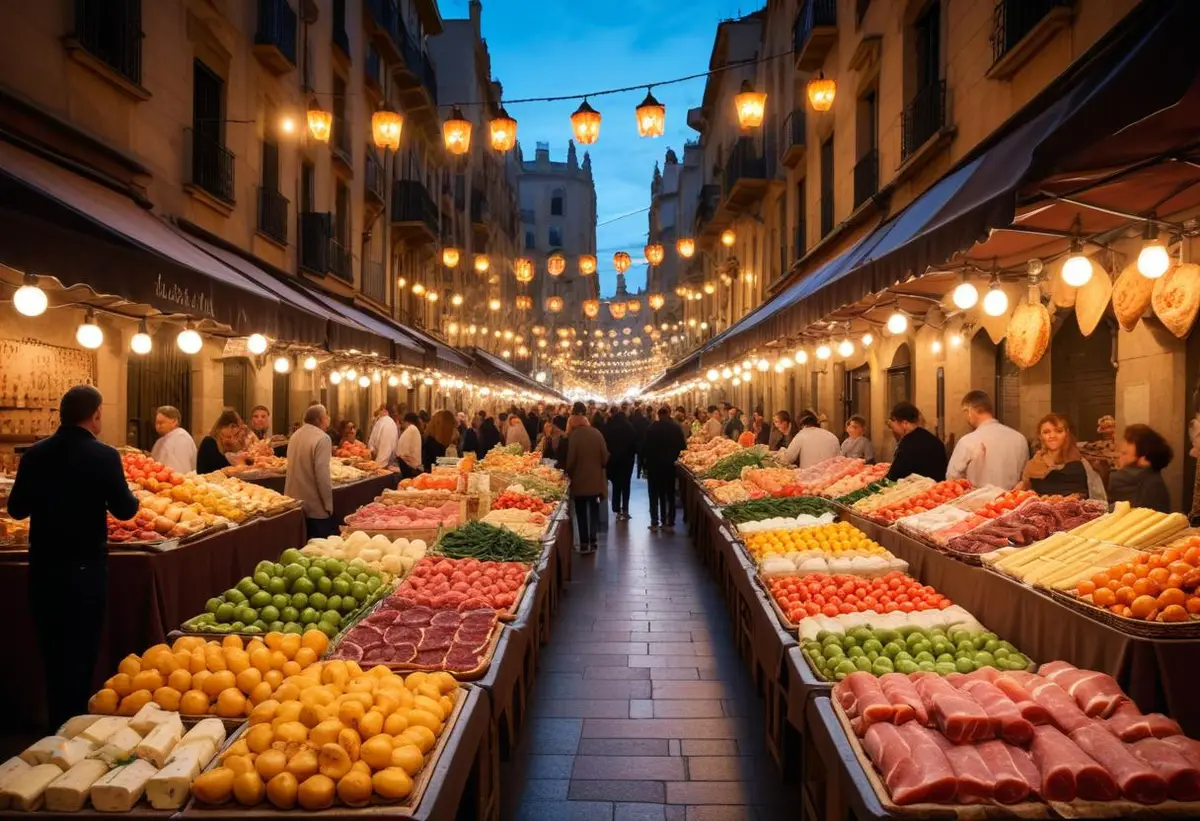 Upptäck Barcelonas smaker på en härlig matvandring illustration
